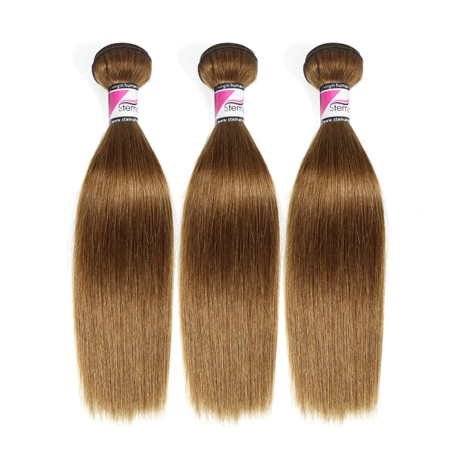 Stema Hair #6 Brown Raw Virgin Brazilian Hair Straight Bundles